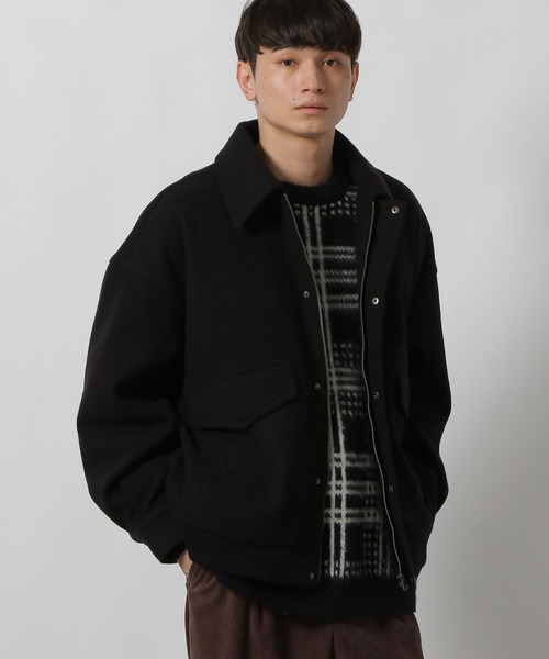 LAKOLE（ラコレ）の「ウーリーテックA2ブルゾン / 570654（ブルゾン・メンズ・グレー系その他/ブラック/ダークブラウン・MEDIUM/LARGE）」の8枚目の写真