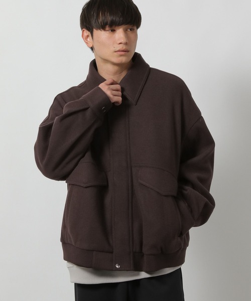 LAKOLE（ラコレ）の「ウーリーテックA2ブルゾン / 570654（ブルゾン・メンズ・グレー系その他/ブラック/ダークブラウン・MEDIUM/LARGE）」の14枚目の写真