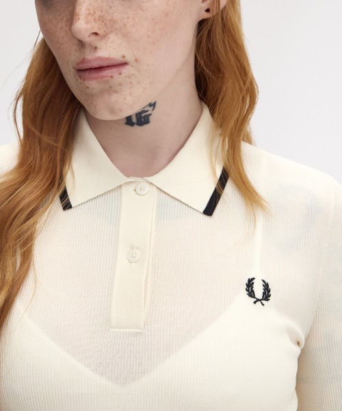 Rib Knitted Polo Shirt／リブニットポロシャツ（ポロシャツ）｜FRED