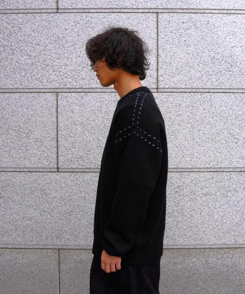 BEAVER（ビーバー）の「B omnivore/ビーオムニボー  アクリル起毛KNIT HAND CREW（ニット/セーター・メンズ・ネイビー/ブラック・M/L）」の18枚目の写真