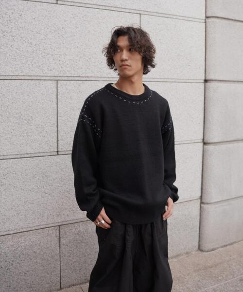 BEAVER（ビーバー）の「B omnivore/ビーオムニボー  アクリル起毛KNIT HAND CREW（ニット/セーター・メンズ・ネイビー/ブラック・M/L）」の19枚目の写真