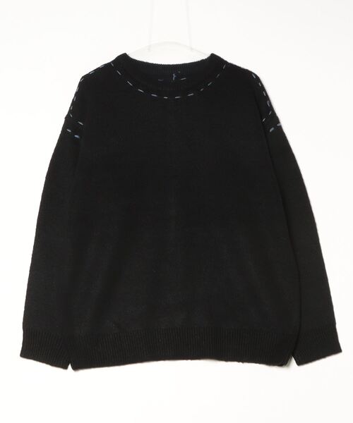 BEAVER（ビーバー）の「B omnivore/ビーオムニボー  アクリル起毛KNIT HAND CREW（ニット/セーター・メンズ・ネイビー/ブラック・M/L）」の3枚目の写真