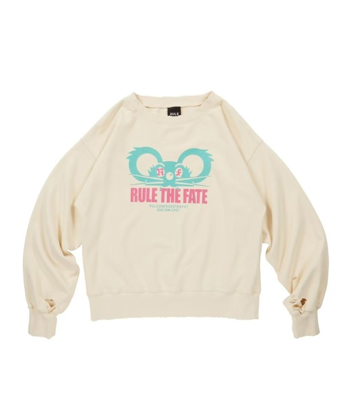 RULE THE FATE(ルールザフェイト)の「RTF MOUSE DAMAGE SWEAT PULLOVER/マウスダメージスウェットプルオーバー(スウェット・メンズ・ブラック/ベージュ・2/1/0)」の2枚目の写真