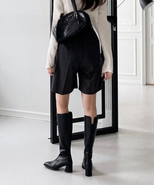 HALEY PESCA（ヘーリーペスカ）の「HALEY PESCA/スクエアトゥ　ヒールロングブーツ（ブーツ・レディース・ブラック/ブラウン・38/40/36）」の7枚目の写真