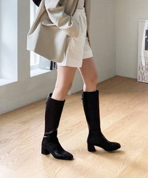 HALEY PESCA（ヘーリーペスカ）の「HALEY PESCA/スクエアトゥ　ヒールロングブーツ（ブーツ・レディース・ブラック/ブラウン・38/40/36）」の5枚目の写真