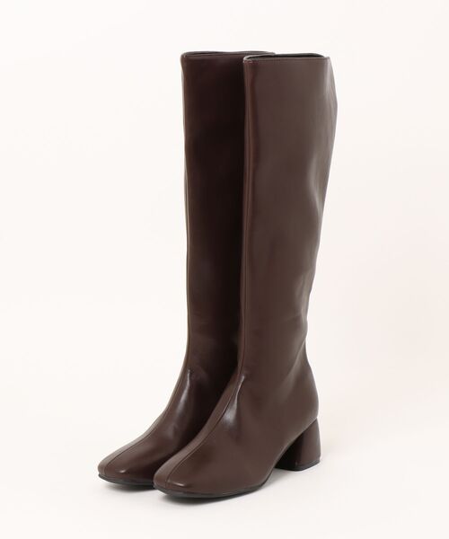 HALEY PESCA（ヘーリーペスカ）の「HALEY PESCA/スクエアトゥ　ヒールロングブーツ（ブーツ・レディース・ブラック/ブラウン・38/40/36）」の10枚目の写真