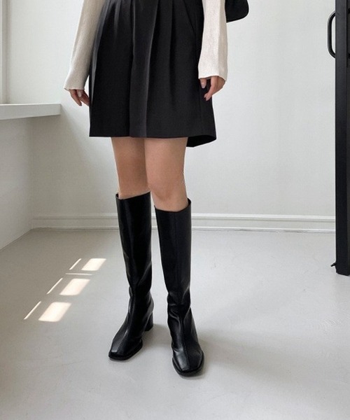 HALEY PESCA（ヘーリーペスカ）の「HALEY PESCA/スクエアトゥ　ヒールロングブーツ（ブーツ・レディース・ブラック/ブラウン・38/40/36）」の9枚目の写真