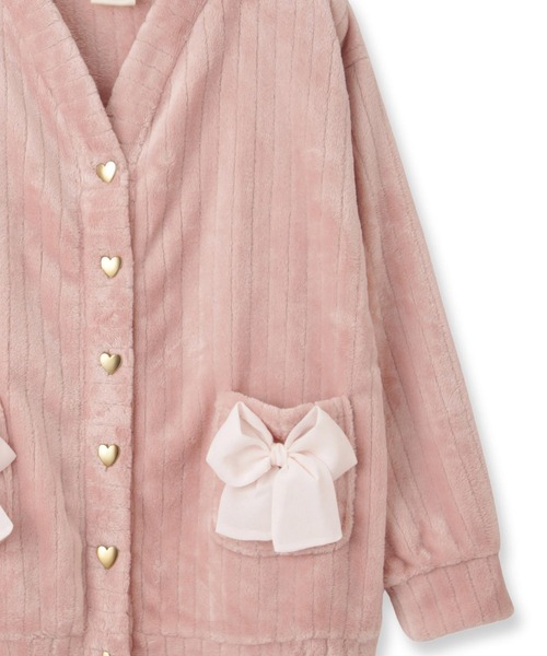 fran de lingerie（フランデランジェリー）の「もこもこ ショートパンツ ルームウェア パジャマ レディース 冬 あったか 前開き モコモコ 着る毛布「メモリーフリース」（ルームウェア/パジャマ・レディース・ホワイト系その他/ダークグレー/ピンク系その他2・M-L）」の9枚目の写真