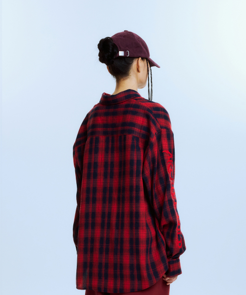 ARCHIVE BOLD（アーカイブボールド）の「AB EMBROIDERY CHECK SHIRTS (RED)（シャツ/ブラウス・メンズ・その他・SMALL/MEDIUM/LARGE）」の3枚目の写真