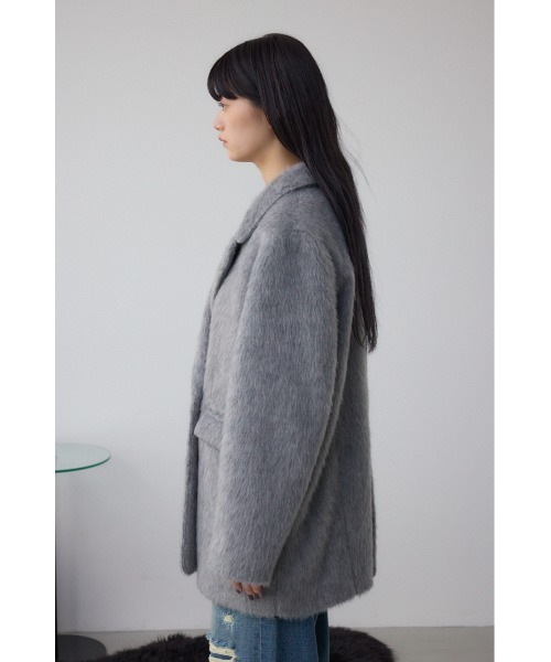 AZUL by moussy（アズールバイマウジー）の「シャギージャケットコート（テーラードジャケット・レディース・杢グレー/ブラウン・SMALL/MEDIUM）」の7枚目の写真