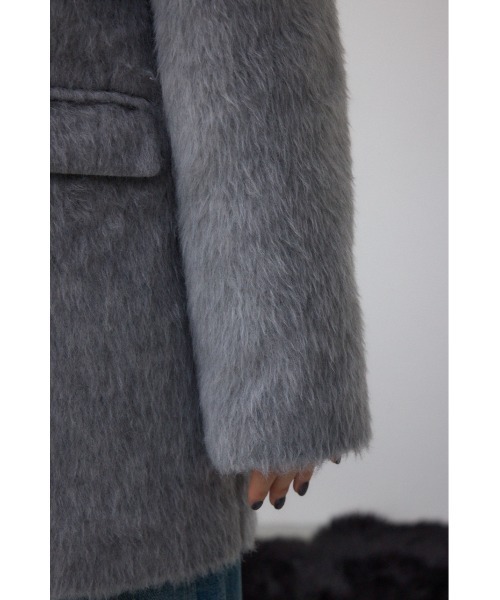 AZUL by moussy（アズールバイマウジー）の「シャギージャケットコート（テーラードジャケット・レディース・杢グレー/ブラウン・SMALL/MEDIUM）」の11枚目の写真