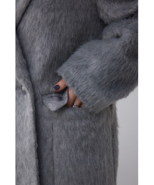 AZUL by moussy（アズールバイマウジー）の「シャギージャケットコート（テーラードジャケット・レディース・杢グレー/ブラウン・SMALL/MEDIUM）」の12枚目の写真