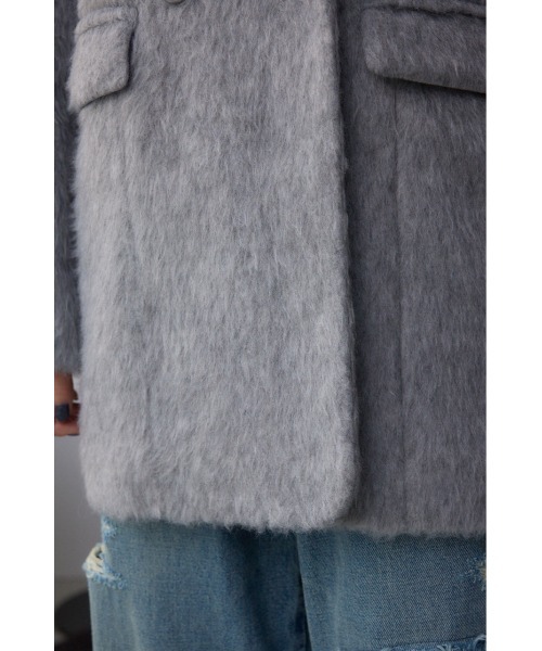 AZUL by moussy（アズールバイマウジー）の「シャギージャケットコート（テーラードジャケット・レディース・杢グレー/ブラウン・SMALL/MEDIUM）」の13枚目の写真