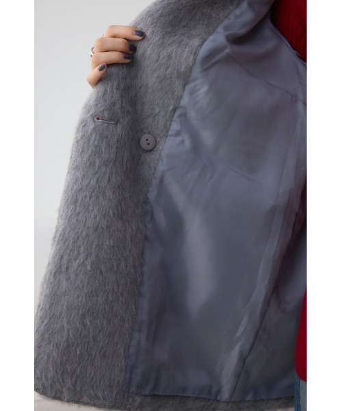 AZUL by moussy（アズールバイマウジー）の「シャギージャケットコート（テーラードジャケット・レディース・杢グレー/ブラウン・SMALL/MEDIUM）」の15枚目の写真