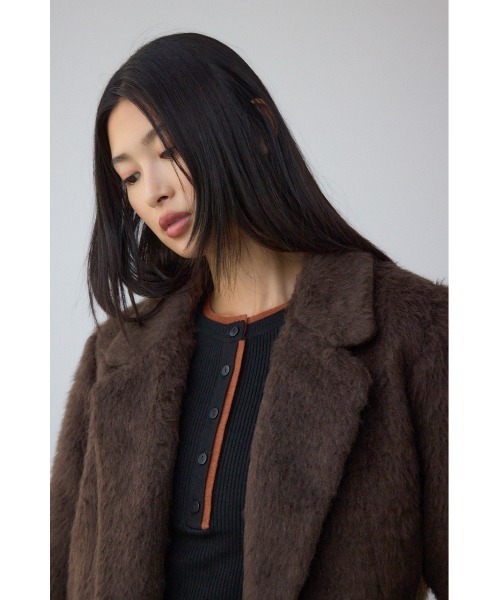 AZUL by moussy（アズールバイマウジー）の「シャギージャケットコート（テーラードジャケット・レディース・杢グレー/ブラウン・SMALL/MEDIUM）」の16枚目の写真