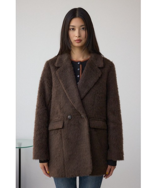 AZUL by moussy（アズールバイマウジー）の「シャギージャケットコート（テーラードジャケット・レディース・杢グレー/ブラウン・SMALL/MEDIUM）」の19枚目の写真