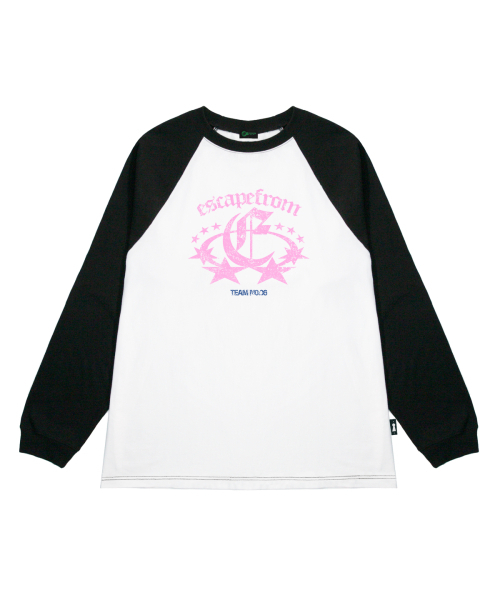 ESCAPEFROM（エスケープフロム）の「ピンクチームナンバー06プリントロングスリーブブラック（Tシャツ/カットソー・レディース・その他・MEDIUM/LARGE/SMALL）」の2枚目の写真