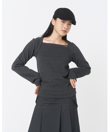 Miseki SEOUL（ミセキソウル）の「Bolero layered long sleeves CHARCOAL（Tシャツ/カットソー・レディース）」