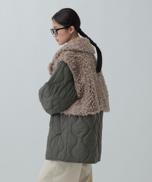 LEPSIM（レプシィム）の「ファーベスト＊ブルゾン《2点セット》　603902（その他アウター・レディース・チャコールグレー/カーキ・FREE）」の4枚目の写真