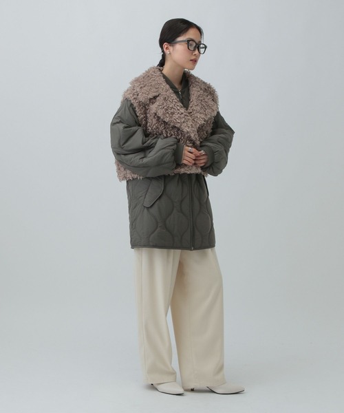 LEPSIM（レプシィム）の「ファーベスト＊ブルゾン《2点セット》　603902（その他アウター・レディース・チャコールグレー/カーキ・FREE）」の8枚目の写真