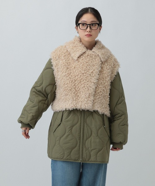 LEPSIM（レプシィム）の「ファーベスト＊ブルゾン《2点セット》　603902（その他アウター・レディース・チャコールグレー/カーキ・FREE）」の10枚目の写真