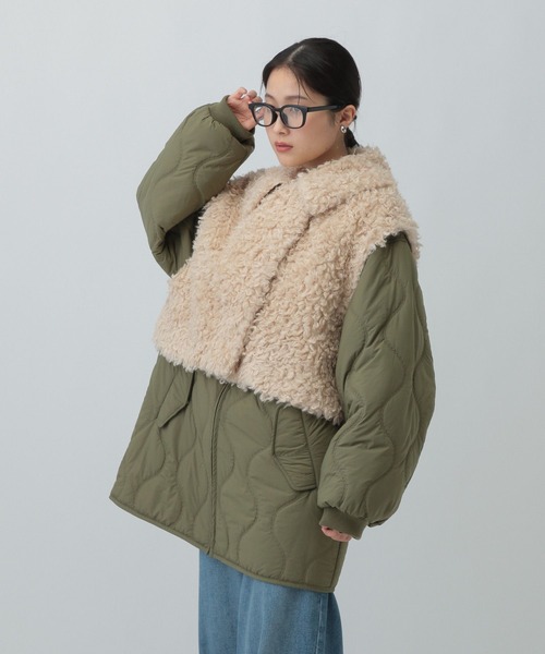 LEPSIM（レプシィム）の「ファーベスト＊ブルゾン《2点セット》　603902（その他アウター・レディース・チャコールグレー/カーキ・FREE）」の11枚目の写真