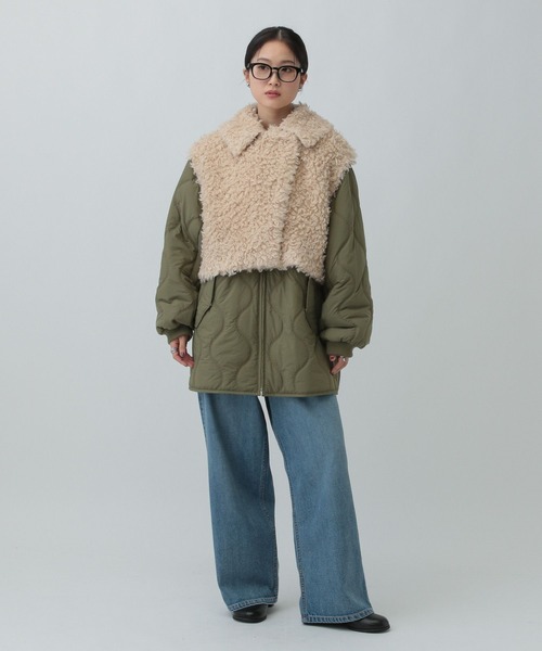 LEPSIM（レプシィム）の「ファーベスト＊ブルゾン《2点セット》　603902（その他アウター・レディース・チャコールグレー/カーキ・FREE）」の14枚目の写真