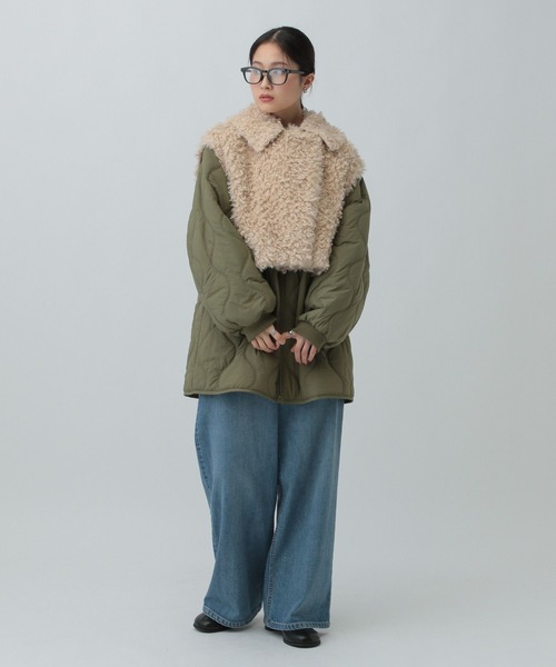 LEPSIM（レプシィム）の「ファーベスト＊ブルゾン《2点セット》　603902（その他アウター・レディース・チャコールグレー/カーキ・FREE）」の15枚目の写真