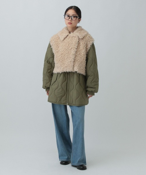 LEPSIM（レプシィム）の「ファーベスト＊ブルゾン《2点セット》　603902（その他アウター・レディース・チャコールグレー/カーキ・FREE）」の16枚目の写真