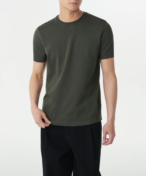 MUSINSA STANDARD（ムシンサスタンダード）の「マッスルフィットクルーネックモーダルTシャツ[カーキ]（Tシャツ/カットソー・メンズ・その他・X-LARGE/XX-LARGE/XXX-LARGE/SMALL/MEDIUM/LARGE）」の2枚目の写真