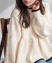 VENCEEXCHANGE | アルパカタッチ配色プルオーバー(ニット/セーター)