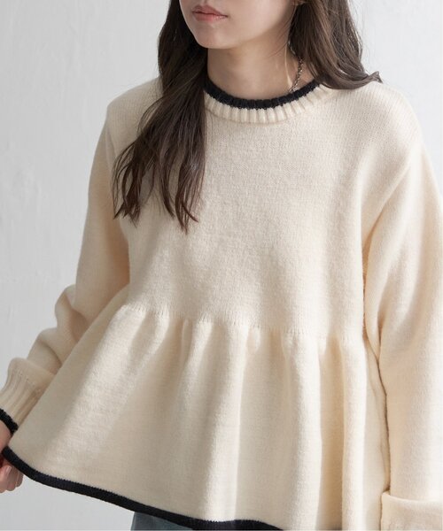 VENCEEXCHANGE（ヴァンスエクスチェンジ）の「アルパカタッチ配色プルオーバー（ニット/セーター・レディース・ブラウン/ブラック/アイボリー/チャコール・FREE）」の6枚目の写真