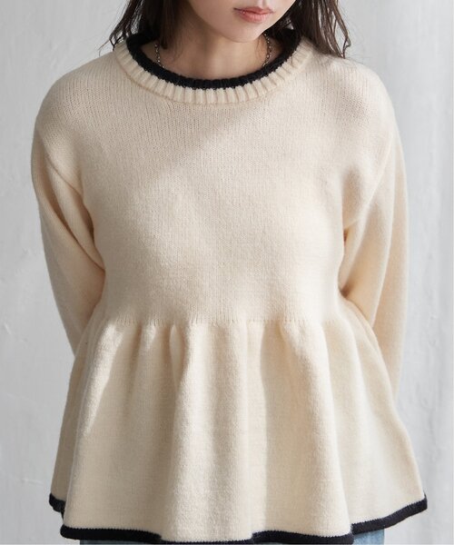 VENCEEXCHANGE（ヴァンスエクスチェンジ）の「アルパカタッチ配色プルオーバー（ニット/セーター・レディース・ブラウン/ブラック/アイボリー/チャコール・FREE）」の7枚目の写真