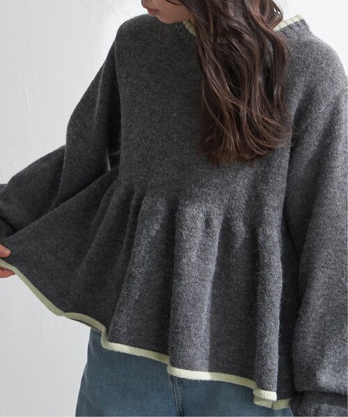 VENCEEXCHANGE（ヴァンスエクスチェンジ）の「アルパカタッチ配色プルオーバー（ニット/セーター・レディース・ブラウン/ブラック/アイボリー/チャコール・FREE）」の12枚目の写真