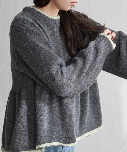 VENCEEXCHANGE（ヴァンスエクスチェンジ）の「アルパカタッチ配色プルオーバー（ニット/セーター・レディース・ブラウン/ブラック/アイボリー/チャコール・FREE）」の13枚目の写真