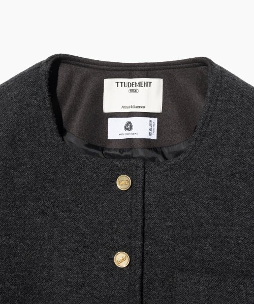 TTUDEMENT(トュードメント)の「WOOL TWEED HALF JACKET CHARCOAL(その他アウター・レディース・その他・MEDIUM/SMALL)」の4枚目の写真