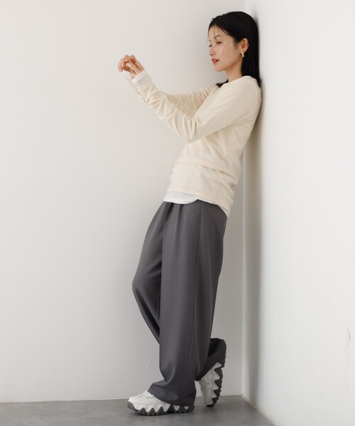abahouse mavie（アバハウスマヴィ）の「【後ろウエストゴム】タックワイドスラックス　m_01/シーズンレス/メンズライク/美脚（スラックス・レディース・ブラック/ベージュ/グレー/ベージュ系その他/グレー系その他・40/38/36）」の3枚目の写真