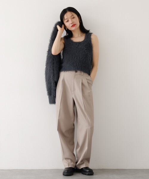 abahouse mavie（アバハウスマヴィ）の「【後ろウエストゴム】タックワイドスラックス　m_01/シーズンレス/メンズライク/美脚（スラックス・レディース・ブラック/ベージュ/グレー/ベージュ系その他/グレー系その他・40/38/36）」の5枚目の写真