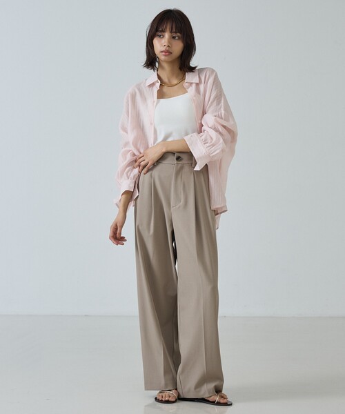 abahouse mavie(アバハウスマヴィ)の「【快適・美脚】タックワイドスラックス(スラックス・レディース・ブラック/ベージュ/グレー/ベージュ系その他/グレー系その他・40/38/36)」の13枚目の写真