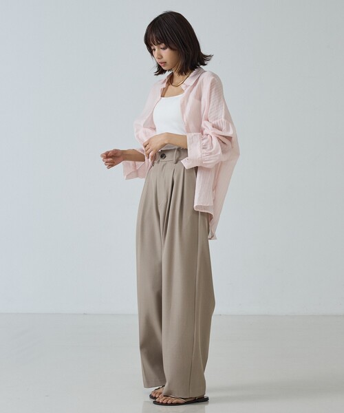 abahouse mavie(アバハウスマヴィ)の「【快適・美脚】タックワイドスラックス(スラックス・レディース・ブラック/ベージュ/グレー/ベージュ系その他/グレー系その他・40/38/36)」の14枚目の写真