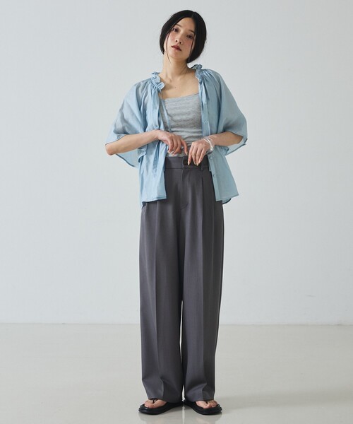 abahouse mavie(アバハウスマヴィ)の「【快適・美脚】タックワイドスラックス(スラックス・レディース・ブラック/ベージュ/グレー/ベージュ系その他/グレー系その他・40/38/36)」の16枚目の写真