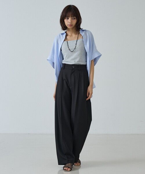 abahouse mavie(アバハウスマヴィ)の「【快適・美脚】タックワイドスラックス(スラックス・レディース・ブラック/ベージュ/グレー/ベージュ系その他/グレー系その他・40/38/36)」の18枚目の写真