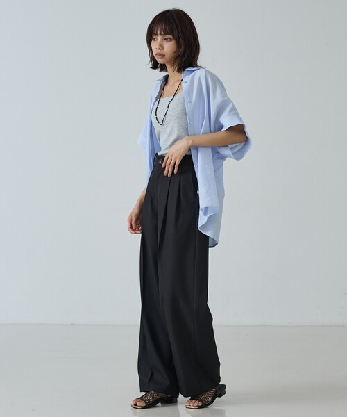 abahouse mavie(アバハウスマヴィ)の「【快適・美脚】タックワイドスラックス(スラックス・レディース・ブラック/ベージュ/グレー/ベージュ系その他/グレー系その他・40/38/36)」の19枚目の写真