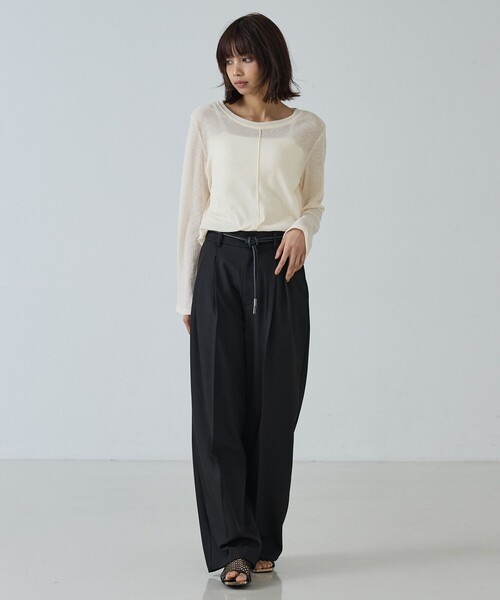 abahouse mavie(アバハウスマヴィ)の「【快適・美脚】タックワイドスラックス(スラックス・レディース・ブラック/ベージュ/グレー/ベージュ系その他/グレー系その他・40/38/36)」の20枚目の写真