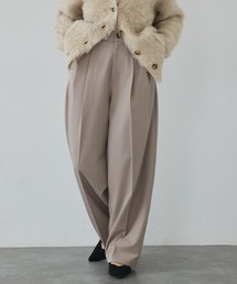 abahouse mavie | 【後ろウエストゴム】タックワイドスラックス　m_01/シーズンレス/メンズライク/美脚(スラックス)