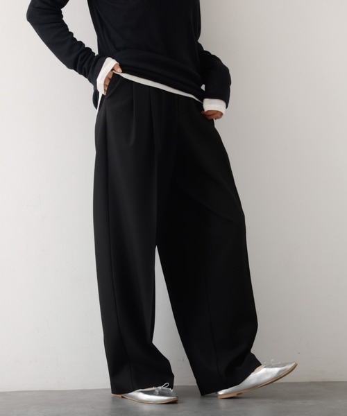 abahouse mavie（アバハウスマヴィ）の「【後ろウエストゴム】タックワイドスラックス　m_01/シーズンレス/メンズライク/美脚（スラックス・レディース・ブラック/ベージュ/グレー・40/38/36）」の19枚目の写真