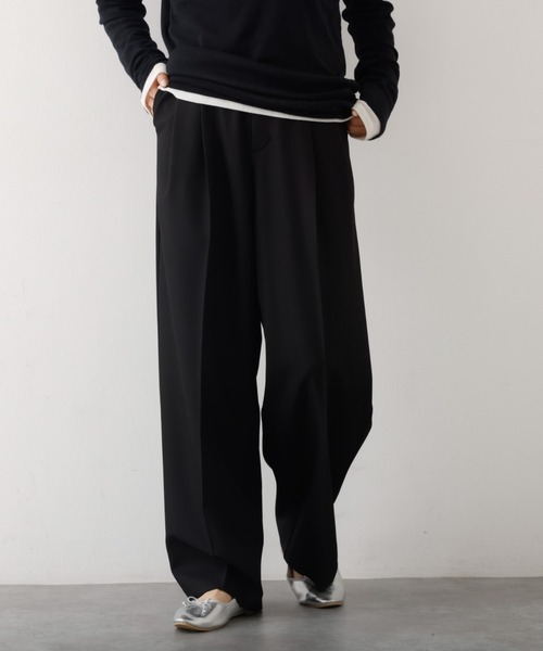 abahouse mavie（アバハウスマヴィ）の「【後ろウエストゴム】タックワイドスラックス　m_01/シーズンレス/メンズライク/美脚（スラックス・レディース・ブラック/ベージュ/グレー・40/38/36）」の20枚目の写真