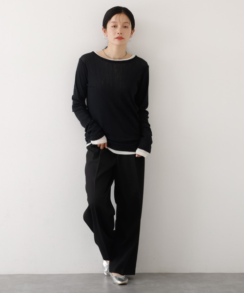 abahouse mavie（アバハウスマヴィ）の「【後ろウエストゴム】タックワイドスラックス　m_01/シーズンレス/メンズライク/美脚（スラックス・レディース・ブラック/ベージュ/グレー・40/38/36）」の17枚目の写真