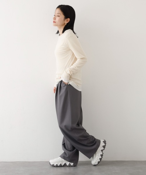 abahouse mavie（アバハウスマヴィ）の「【後ろウエストゴム】タックワイドスラックス　m_01/シーズンレス/メンズライク/美脚（スラックス・レディース・ブラック/ベージュ/グレー・40/38/36）」の13枚目の写真