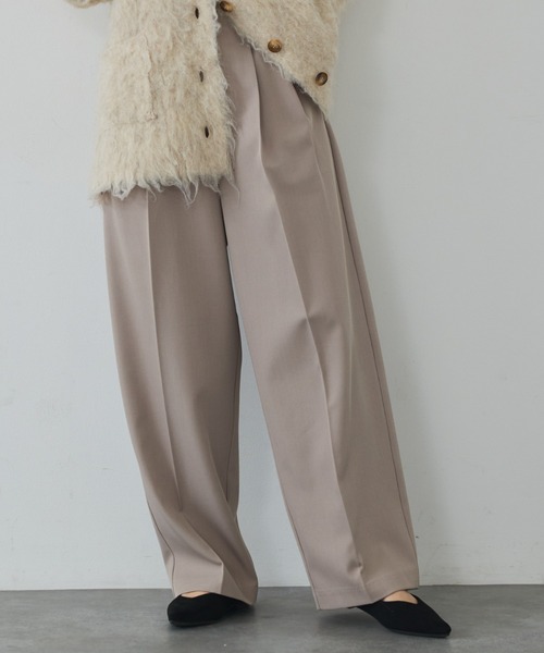 abahouse mavie（アバハウスマヴィ）の「【後ろウエストゴム】タックワイドスラックス　m_01/シーズンレス/メンズライク/美脚（スラックス・レディース・ブラック/ベージュ/グレー/ベージュ系その他/グレー系その他・40/38/36）」の8枚目の写真